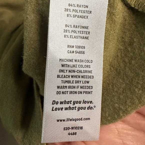ADORABLE Life Is Good Olive Long Sleeve Shirt Size XXL - Picture 5 of 5